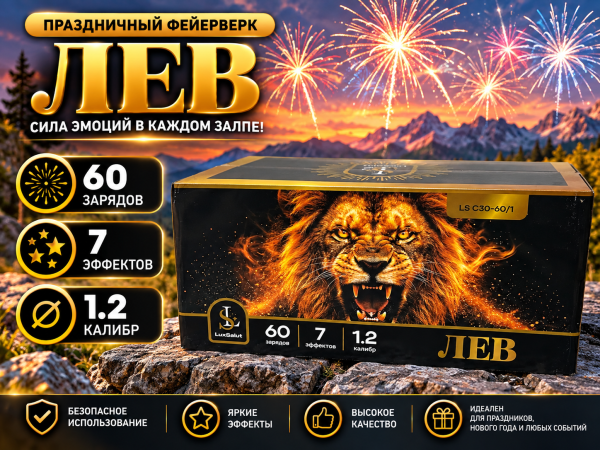Салют Лев/Арыстан 60 зарядов